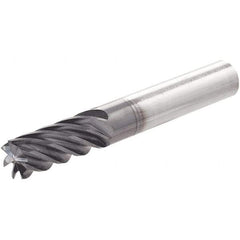 Iscar - 3/4" Diam, 1-1/2" LOC, 20 Flute Solid Carbide Roughing & Finishing Corner Chamfer End Mill - TiAlN Finish, 5" OAL, 3/4" Shank Diam, Straight Shank, 35° Helix, Non-Centercutting, Regular Length - USA Tool & Supply
