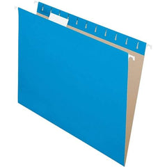 Pendaflex - 9-1/4 x 11-7/8", Letter Size, Blue, Hanging File Folder - 11 Point Stock, 1/5 Tab Cut Location - USA Tool & Supply