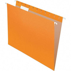 Pendaflex - 8-1/2 x 11", Letter Size, Orange, Hanging File Folder - 11 Point Stock, 1/5 Tab Cut Location - USA Tool & Supply