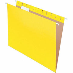 Pendaflex - 8-1/2 x 11", Letter Size, Yellow, Hanging File Folder - 11 Point Stock, 1/5 Tab Cut Location - USA Tool & Supply