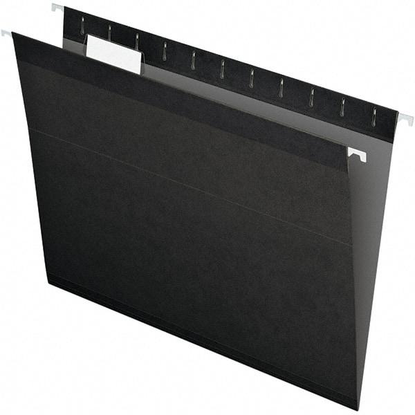 Pendaflex - 8-1/2 x 11", Letter Size, Black, Hanging File Folder - 11 Point Stock, 1/5 Tab Cut Location - USA Tool & Supply