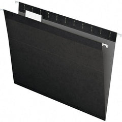 Pendaflex - 8-1/2 x 11", Letter Size, Black, Hanging File Folder - 11 Point Stock, 1/5 Tab Cut Location - USA Tool & Supply