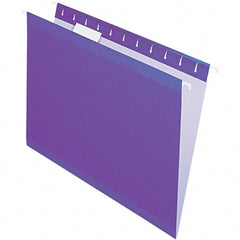 Pendaflex - 8-1/2 x 11", Letter Size, Violet, Hanging File Folder - 11 Point Stock, 1/5 Tab Cut Location - USA Tool & Supply