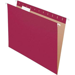 Pendaflex - 8-1/2 x 11", Letter Size, Burgundy, Hanging File Folder - 11 Point Stock, 1/5 Tab Cut Location - USA Tool & Supply