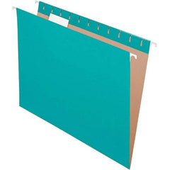 Pendaflex - 8-1/2 x 11", Letter Size, Aqua, Hanging File Folder - 11 Point Stock, 1/5 Tab Cut Location - USA Tool & Supply