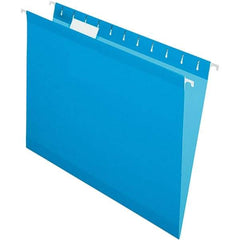 Pendaflex - 8-1/2 x 11", Letter Size, Blue, Hanging File Folder - 11 Point Stock, 1/5 Tab Cut Location - USA Tool & Supply