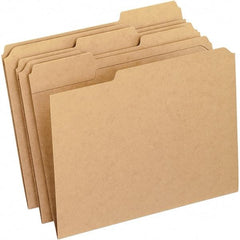 Pendaflex - 9-7/8 x 11-3/4", Letter Size, Brown, File Folders with Top Tab - 11 Point Stock, Assorted Tab Cut Location - USA Tool & Supply