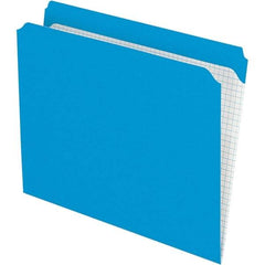 Pendaflex - 11-5/8 x 9-1/2", Letter Size, Blue, File Folders with Top Tab - 11 Point Stock, Straight Tab Cut Location - USA Tool & Supply