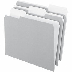 Pendaflex - 11-5/8 x 9-3/16", Letter Size, Gray, File Folders with Top Tab - 11 Point Stock, Assorted Tab Cut Location - USA Tool & Supply