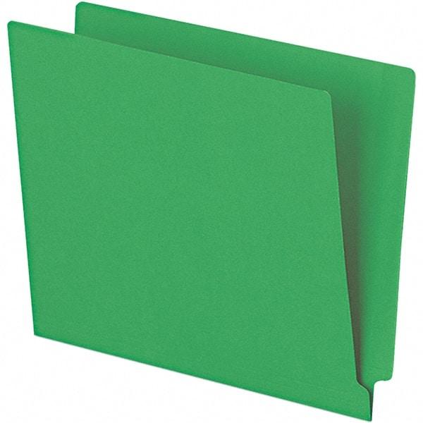 Pendaflex - 10-1/8 x 12-1/4", Letter Size, Green, File Folders with End Tab - 11 Point Stock, Straight Tab Cut Location - USA Tool & Supply