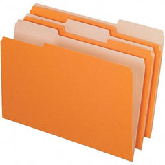 Pendaflex - 14-5/8 x 9-3/16", Legal, Orange, File Folders with Top Tab - 11 Point Stock, Assorted Tab Cut Location - USA Tool & Supply