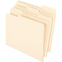 Pendaflex - 9-1/2 x 11-5/8", Letter Size, Manila, File Folders with Top Tab - 11 Point Stock, Assorted Tab Cut Location - USA Tool & Supply