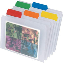 Pendaflex - 9-1/2 x 11-3/4", Letter Size, Clear, File Folders with Top Tab - Assorted Tab Cut Location - USA Tool & Supply