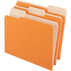 Pendaflex - 11-5/8 x 9-3/16", Letter Size, Orange, File Folders with Top Tab - 11 Point Stock, Assorted Tab Cut Location - USA Tool & Supply
