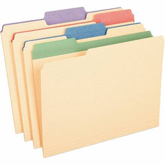 Pendaflex - 9-1/2 x 11-5/8", Letter Size, Assorted Colors, File Folders with Top Tab - Assorted Tab Cut Location - USA Tool & Supply