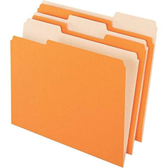 Pendaflex - 9-1/2 x 11-5/8", Letter Size, Orange/Light Orange, File Folders with Top Tab - 11 Point Stock, Assorted Tab Cut Location - USA Tool & Supply