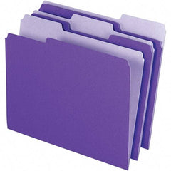 Pendaflex - 11-5/8 x 9-3/16", Letter Size, Violet, File Folders with Top Tab - 11 Point Stock, Assorted Tab Cut Location - USA Tool & Supply
