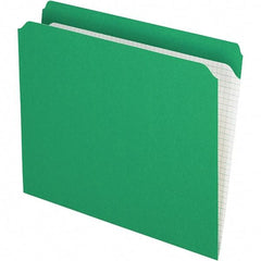 Pendaflex - 9-1/2 x 11-5/8", Letter Size, Bright Green, File Folders with Top Tab - 11 Point Stock, Straight Tab Cut Location - USA Tool & Supply