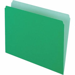Pendaflex - 9-1/2 x 11-5/8", Letter Size, Green/Light Green, File Folders with Top Tab - 11 Point Stock, Straight Tab Cut Location - USA Tool & Supply