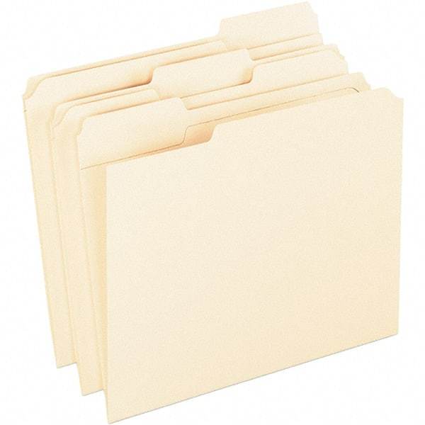 Pendaflex - 10 x 12-1/2", Letter Size, Manila, File Folders with Top Tab - 11 Point Stock, 1/3 Tab Cut Location - USA Tool & Supply