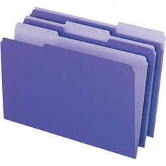 Pendaflex - 14-5/8 x 9-3/16", Legal, Violet, File Folders with Top Tab - 11 Point Stock, Assorted Tab Cut Location - USA Tool & Supply