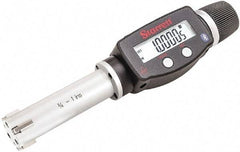 Starrett - 3/4" to 1", IP67, Carbide Face Electronic Inside Micrometer - 0.00005" Resolution, 0.00015" Accuracy, 2-5/8" Gage Depth - USA Tool & Supply