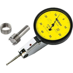 Mitutoyo - Dial Test Indicators Maximum Measurement (mm): 0.80 Dial Graduation (mm): 0.0100 - USA Tool & Supply