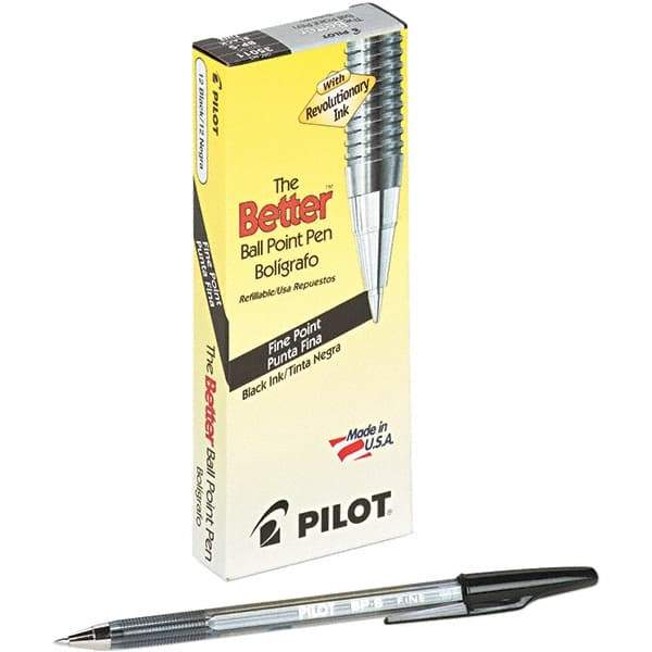 Pilot - Conical Ball Point Pen - Black - USA Tool & Supply