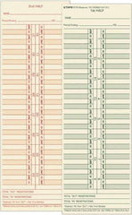 TOPS - 4-1/16" High x 11-1/8" Wide Bi-Weekly Time Cards - Use with Acroprint L34B, Cincinnati CH-131, Lathem CH-131, Simplex 10-100382, 1950-9631 - USA Tool & Supply