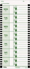 Lathem Time - 1" High x 3-3/4" Wide Weekly Time Cards - Use with Lathem Model 800P - USA Tool & Supply