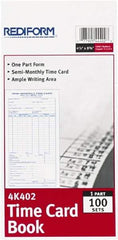 REDIFORM - 29/32" High x 4-13/64" Wide Bi-Weekly Time Cards - Use with Manual Time Record - USA Tool & Supply