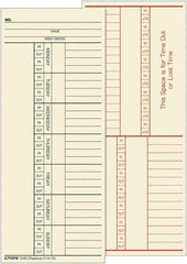 TOPS - 6-13/32" High x 9-1/2" Wide Weekly Time Cards - Use with Cincinnati K14-15 - USA Tool & Supply