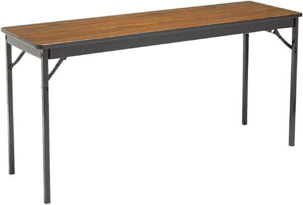 Barricks - 18" Long x 60" Wide x 30" High, Folding Table - Walnut & Black - USA Tool & Supply