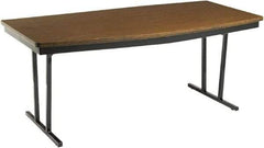 Barricks - 36" Long x 72" Wide x 30" High, Folding Table - Walnut & Black - USA Tool & Supply