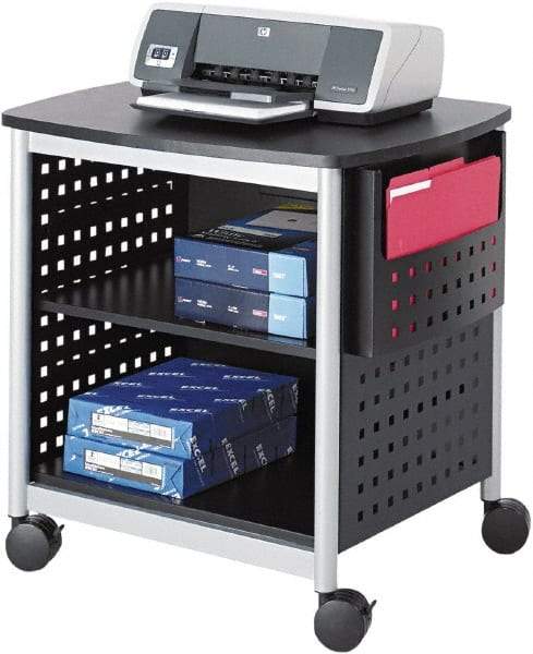 Safco - Black & Silver Case/Stand - Use with Printer, Office Machines - USA Tool & Supply