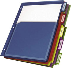 Cardinal - 11 x 8 1/2" 5 Tabs, 3-Hole Punched, Tab Divider - Multicolor Tabs, Multi-Color Folder - USA Tool & Supply