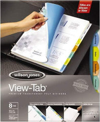 Wilson Jones - 11 x 8 1/2" 12 Tabs, 3-Hole Punched, Tab Divider - Multicolor Tabs, Multi-Color Folder - USA Tool & Supply