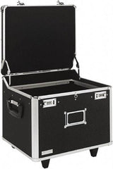 Vaultz - 1 Compartment, 15-1/4" Wide x 11-1/2" High x 12-1/4" Deep, Portable Storage Box - Aluminum, Chrome & PVC, Black - USA Tool & Supply