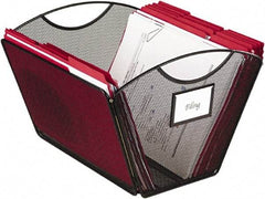 Safco - 1 Compartment, 12-1/2" Wide x 9-1/2" High x 13-3/4" Deep, File Storage Boxes - Steel & Mesh, Black - USA Tool & Supply