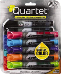 Quartet - Assorted Colors, Chisel Tip, 12 Set EnduraGlide Dry Erase Markers - For Use with Dry Erase Marker Boards - USA Tool & Supply