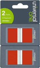 Universal One - Self-Stick Page Flags Style: Flag Color: Red - USA Tool & Supply