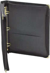 Samsill - 350 Sheet Capacity, 11 x 8-1/2", Non-View Ring Binder - Vinyl, Black - USA Tool & Supply