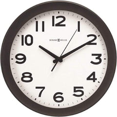 Howard Miller - White Face, Dial Wall Clock - Analog Display, Black Case, Runs on AA Battery - USA Tool & Supply