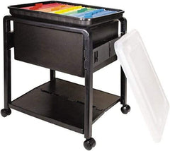ADVANTUS - 14-1/2" Wide x 21-3/4" High x 18-1/2" Deep, 1 Drawer Mobile Pedestal - Plastic, Black & Clear - USA Tool & Supply
