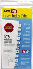 Redi-Tag - 7/16 x 1" 675 Tabs, Self-Adhesive, Self-Adhesive File Folder Tabs - White - USA Tool & Supply