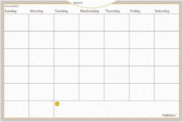 AT-A-GLANCE - 36 Sheet, 36 x 24", Monthly Planning Surface - Gray, White & Orange - USA Tool & Supply