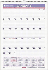 AT-A-GLANCE - 6 Sheet, 15-1/2 x 22-3/4", Ruled Blocks Wall Calendar - White - USA Tool & Supply