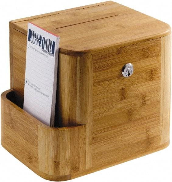 Safco - 10" Wide x 8" Deep x 14" High, Suggestion Box - Natural - USA Tool & Supply