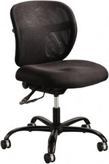 Safco - 18-1/2 to 22" High Task Chair - 26" Wide x 26" Deep, 100% Polyester Seat, Black - USA Tool & Supply