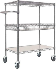 ALERA - 500 Lb Capacity, 34" Wide x 18" Long x 40" High Standard Utility Cart - 2 Shelf, Steel - USA Tool & Supply